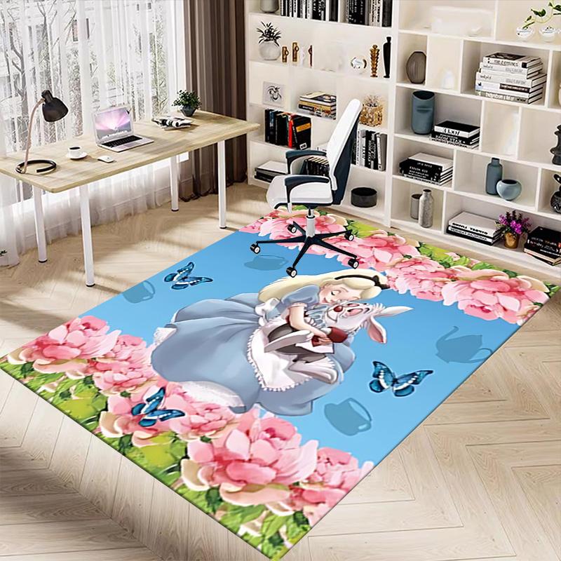1pc Cheshire Cat Smile Carpet for Playroom Bedroom Living Room Sofa Home Decor,kids Game Area Rug Non-slip Floor Mat Y728106