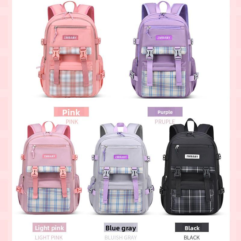 Simple Schoolbag for Elementary School Girls, Grades 1-6-9, Large Capacity, Lightweight and Casual Backpack