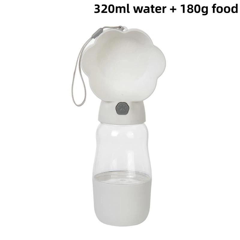 2-in-1 Dog Water Bottle Food Grade Leakproof Portable Pet Drinking Feeder for Small Big Dogs Outdoor Travel Hiking