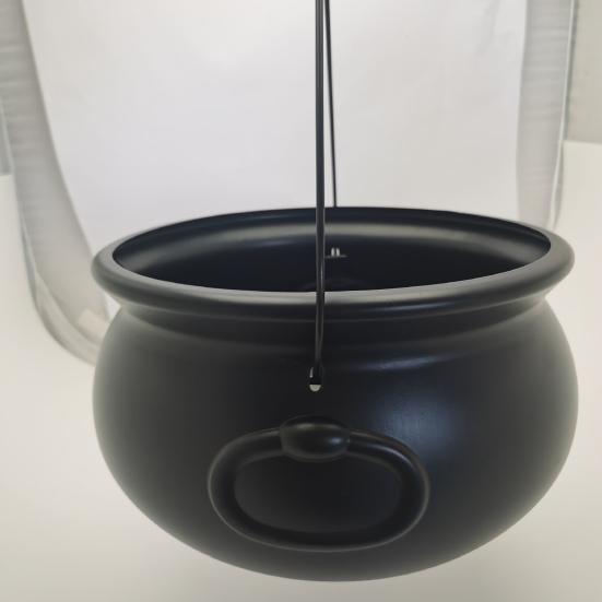 2Pcs Halloween Candy Bucket Large Witch Cauldron Black Plastic Kettle Halloween Pot Snack Container for Party Favors Cosplay Events