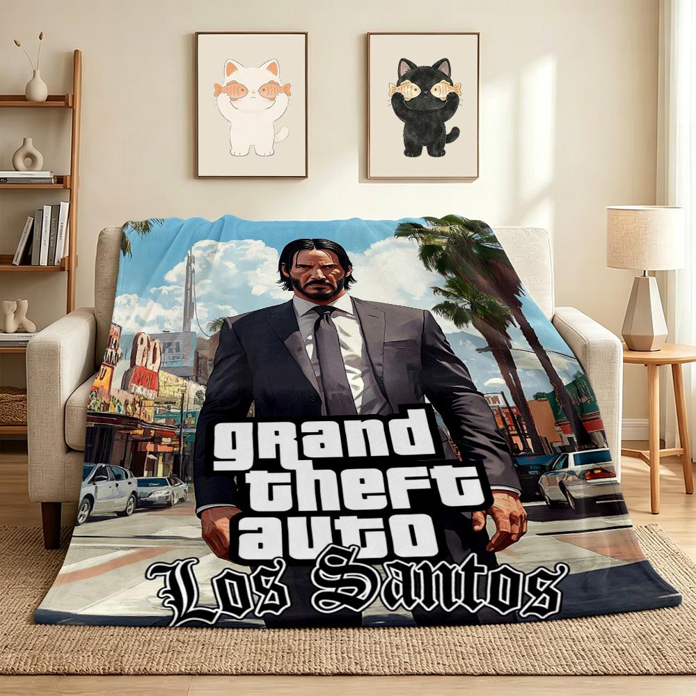 Gta Los Santos Flannel Blanket Throw Blanket Soft Warm Sofa Bed Camping Home Decor Unique Christmas Gift C9211666