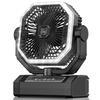 Camping Fan with 24000mAh High Automatic Up To 60 Hours of Continuous Ideal for Car Emergency and Heatstroke Prevention Capacity, Rechargeable,