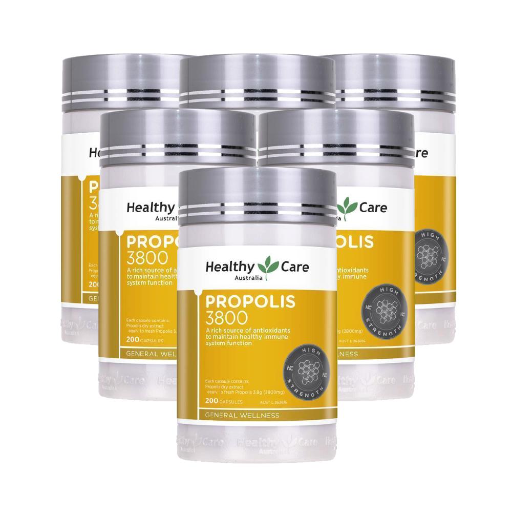 Healthy Care High Strength Propolis 3800mg 200 Capsules X 6