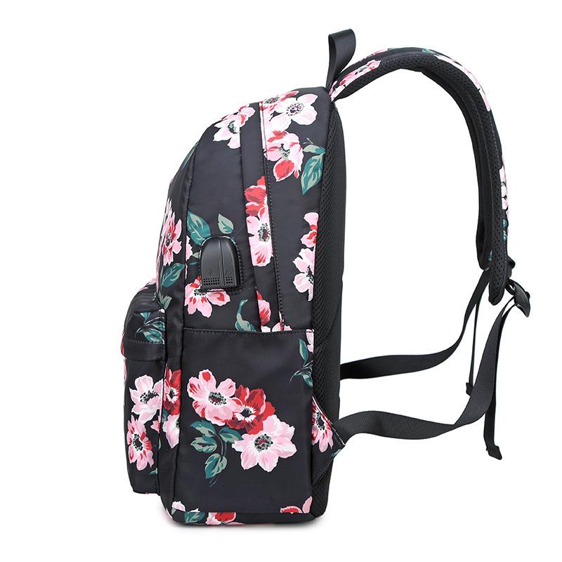 Teens School Backpack Set Girls Women School Bags Lightweight Waterproof Nylon Travel Floral Kids Bookbags Casual Daypack