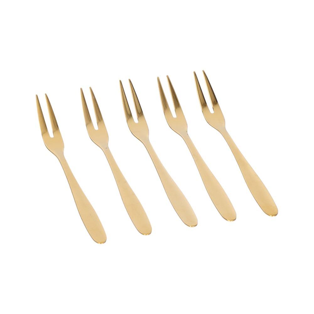 5Pcs Mini Size Snack Fork Rustless Steel Fruit Pick Fork Household Fork Fruit Plate Serving