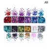 1Box Colorful Nail Charms Laser Star Sequins Mix 3D Thin Sheet for Gel Manicure DIY Nail Art Decoration