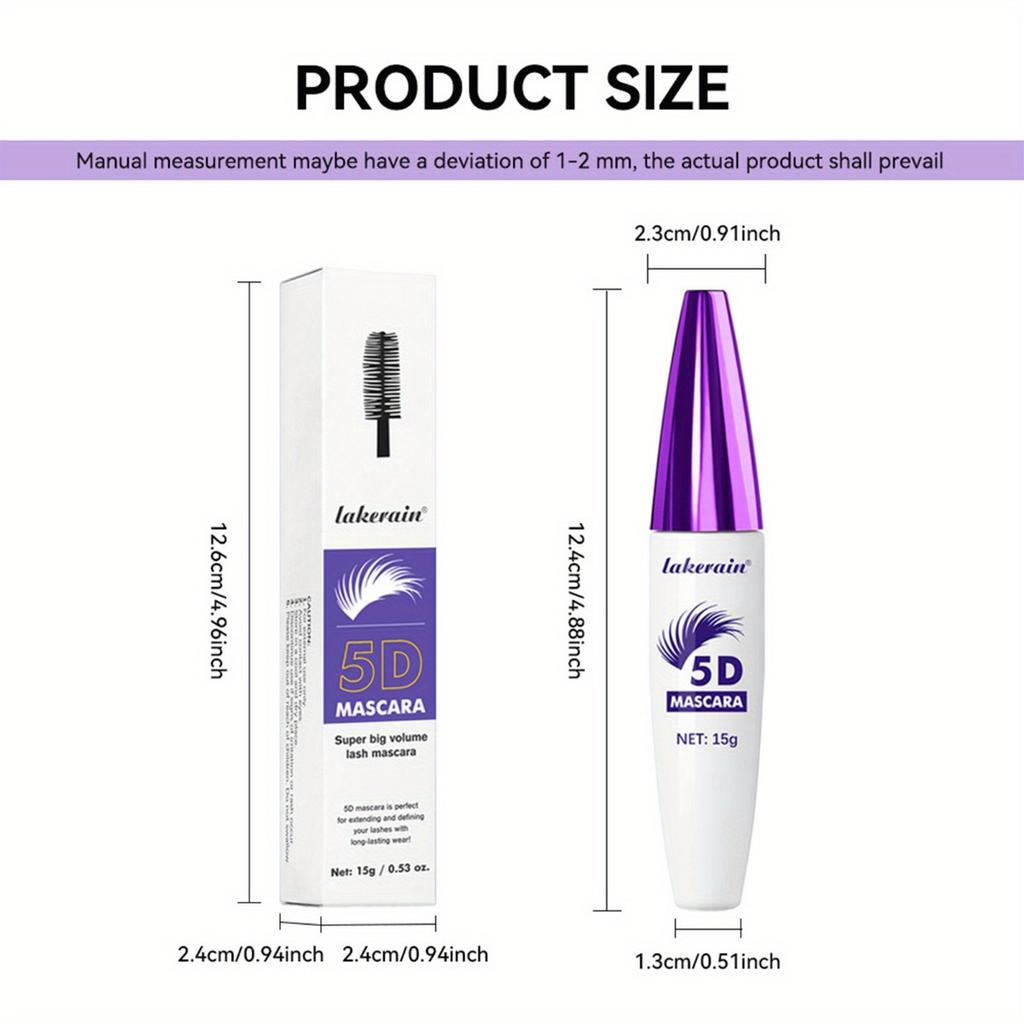 Тушь Lakerain Color Mascara Cross Border 5D Waterproof Slim Curl Non-Smiding Non-Removing Mascara Primer