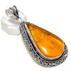 Baltic Amber Handmade 925 Sterling Silver Jewelry Pendant 2.64" Z3h30