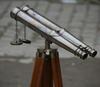 Victorian Brass Binocular Telescope: 50" Marine Standing Scope