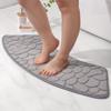 Luxury Curved Bath Rug,Non Slip Soft Absorbent Fanned Shower Mats Washable Bathroom Rug Corner Bath Tub Floor Carpet for Shower