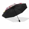 1pc Pink Panther & Cuphead Outdoor Umbrella - Automatic Opening/Closing, Portable 3-Fold Design with 8-Bone Iron Frame - Perfect Gift for Fans, Travel