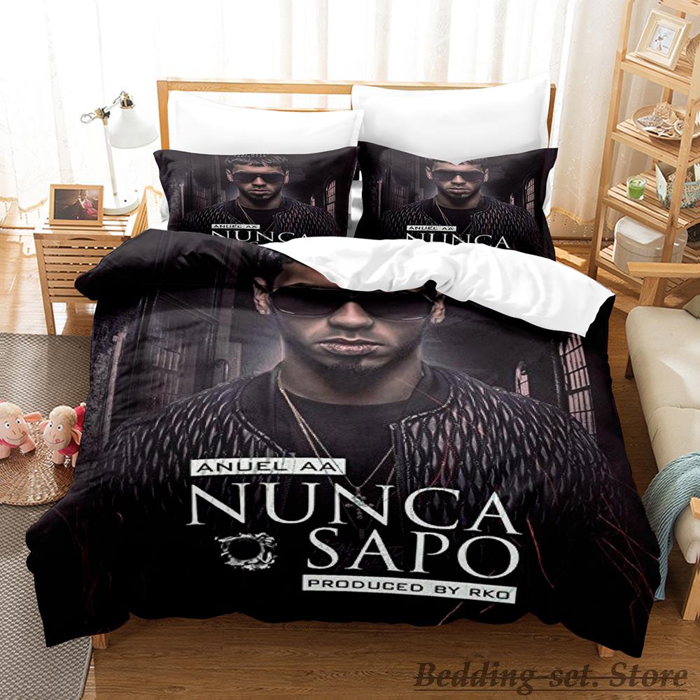 2023 Anuel Aa Real Hasta La Комплект постельного белья Односпальный Полуторный Полный Евро Евро-макси Размер Комплект постельного белья Взрослый Детская спальня Комплект пододеяльника Parure De Lit