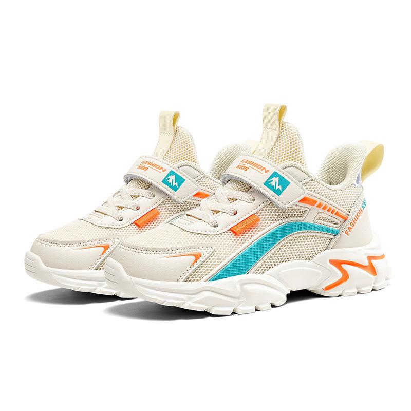 Middle-aged and older children's white breathable sneakers, little white shoes, primary school students' new boys' shoes, boys' autumn children's net