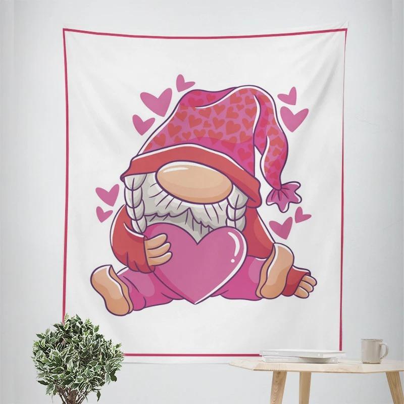 New Year Christmas Gnome Dwarf Pattern Living Room Bedroom Decorative Tapestry