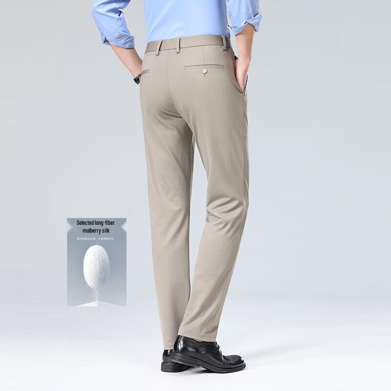 Мужские летние брюки VEE KELLEN из смешанного шелка, прямого кроя, в стиле business casual