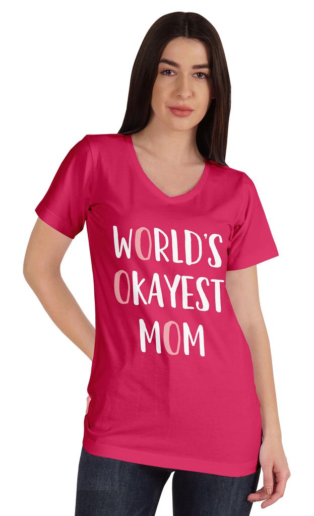 Inkmeso World  S Okayest Mom Graphic Tshirt Short Sleeve Mother  S Day Gift