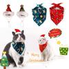 2Pcs Cute Kitten Dress Up Accessories Bat Triangle Scarf Cat Christmas Bib Hat Set Pet Accessories