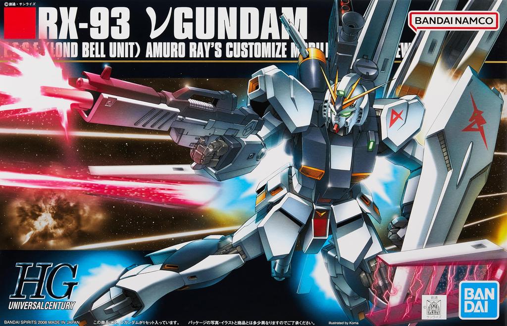 BANDAI SPIRITS HGUC Mobile Suit Gundam Char's Counterattack Nu Gundam 1/144 Scale Color-Coded Plastic Model Kit