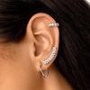 925 Sterling Silver New Trend Geometric Horse Eye Zircon Ear Stud Earrings For Women Piercing Earings Jewelry Gifts 1 Pc