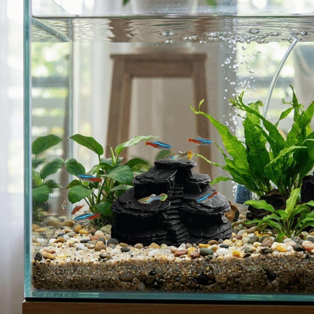 Plastic Aquarium Fish Shelter Realistic Texture Simulated Rock Fish Tank Decoration