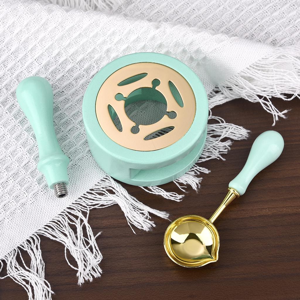 2/3Pcs Set Retro Sealing Wax Furnace Stove Pot Wood Handle Sealing Wax Spoon Wax Sealing Decorative For Candle Stamp Wax Stamp