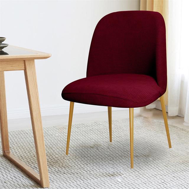 Polar Fleece Stretch Chair Cover Duckbill Curved Dining Chair Slipcover Low Back Stretch Seat Covers For Kitchen Hotel Decor