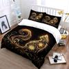 "Golden Cat Art Decor Set" Bedding Set with 1 Duvet Cover 2 Pillowcases Single Double King Queen, Gift