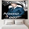 Custom Name 007 James Bond Print Tapestry, Backdrop, Easy Setup, Ideal for Bedroom, Office & Living Room, with Aesthetic Wall Hanging Decor.