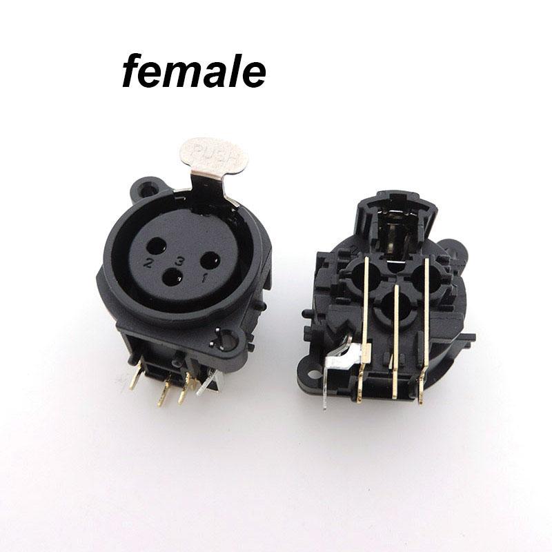 3-контактный разъем XLR Male Female для аудиопанели, крепление на шасси, 3-контактный разъем XLR для подключения питания, адаптер для пайки микрофона и динамика