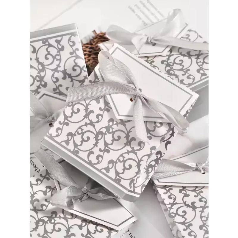 100 шт. Золотые Серебряные Бумажные Конфетные Коробки Подарочные Пакеты Свадебный Сувенир Упаковка Принадлежности для Детской Вечеринки по Случаю Дня Рождения Свадебные Конфеты Шоколадные Коробки