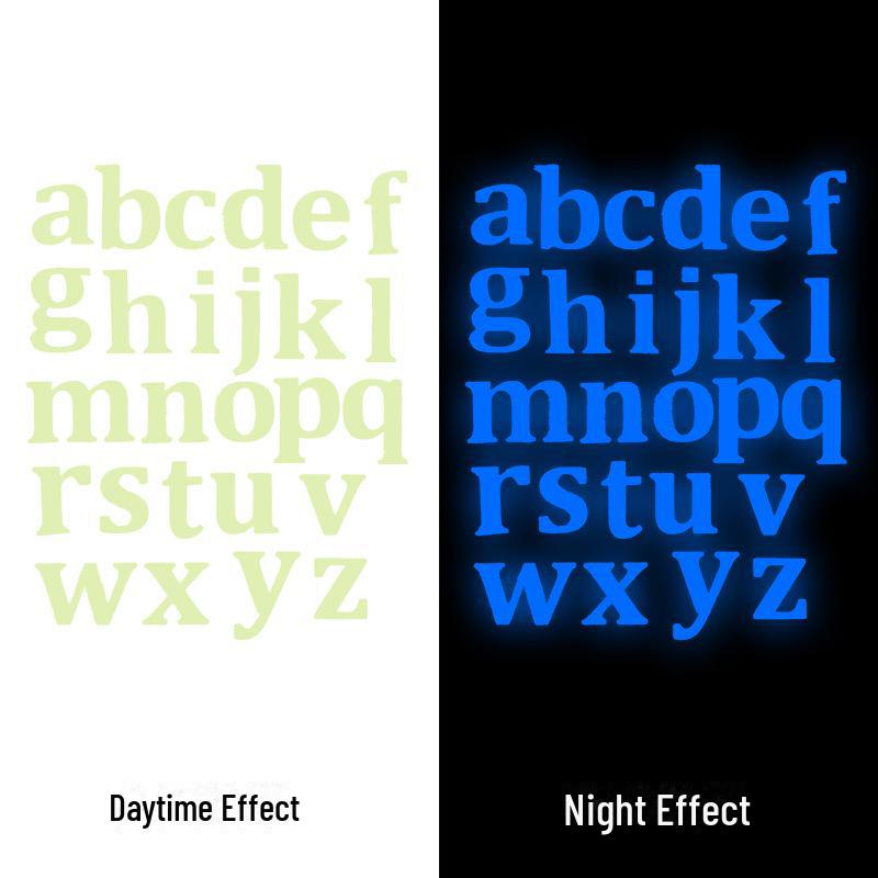 Флуоресцентные светящиеся настенные наклейки - 26 английских букв для украшения детской спальни