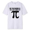Men's t-Shirt 100% Cotton Math Equations Print Funny Men T Shirt Fashion Oversized Tshirt My Password Is The Last Digits Of Pi