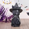 Статуя черной кошки, таинственная милая фигурка кошки, ведьмы, кошки, ведьмы, украшение для стола, ручная роспись, скульптура для Хэллоуина, 1 шт.