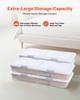 VEVOR Under Bed Storage with Wheels, 805 x 396 x 175 mm Underbed Containers, Underbed Shoes Organizer with Lid and Gray Latch