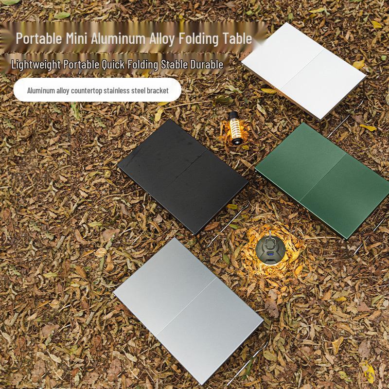 Ультралегкий складной алюминиевый туристический стол: Портативный, компактный, идеально подходит для барбекю и отдыха на природе.