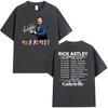 Rick Astley The Reflection Tour 2026 Graphic T Shirts Unisexs Vintage Fashion Oversized Cotton Tshirt Unisex Hip Hop Clothing Tshirt