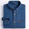 Man 100% Cotton Western Denim Pocket Shirt Long Sleeve Standard-fit Comfort Durability Soft Casual Washed Durability Work Shirts