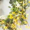 Artificial Spring Wreath for Front Door Yellow Flower Floral Wreath for Indoor Outdoor Home Decor 19.7in Outer Diameter