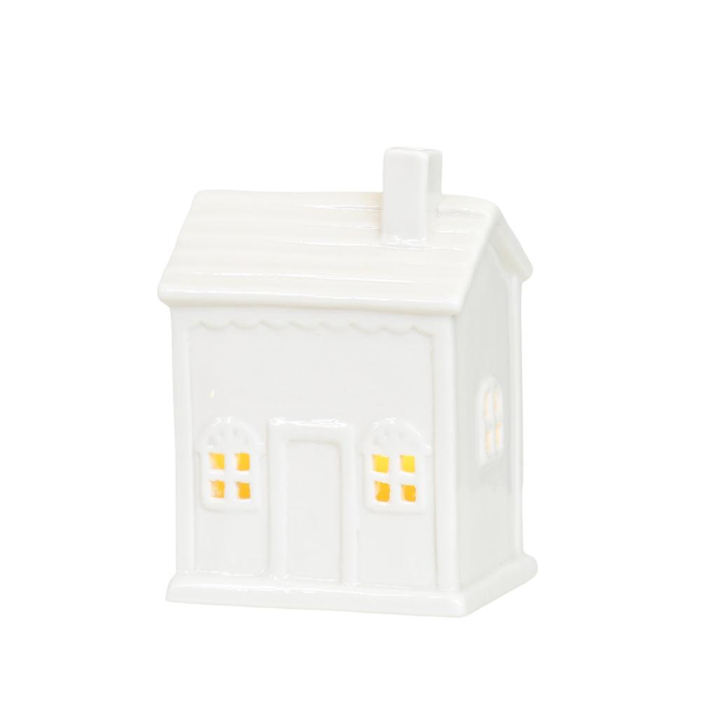 Керамические домики рождественской деревни, светящиеся праздничные украшения для настольного размещения в помещении, рождественский домашний декор