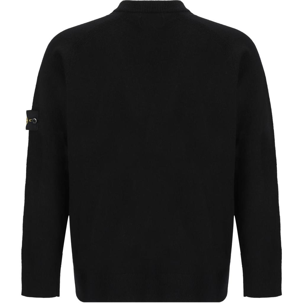 STONE ISLAND RWS Wool Cardigan Black Men Tops 8115523B4-V0029