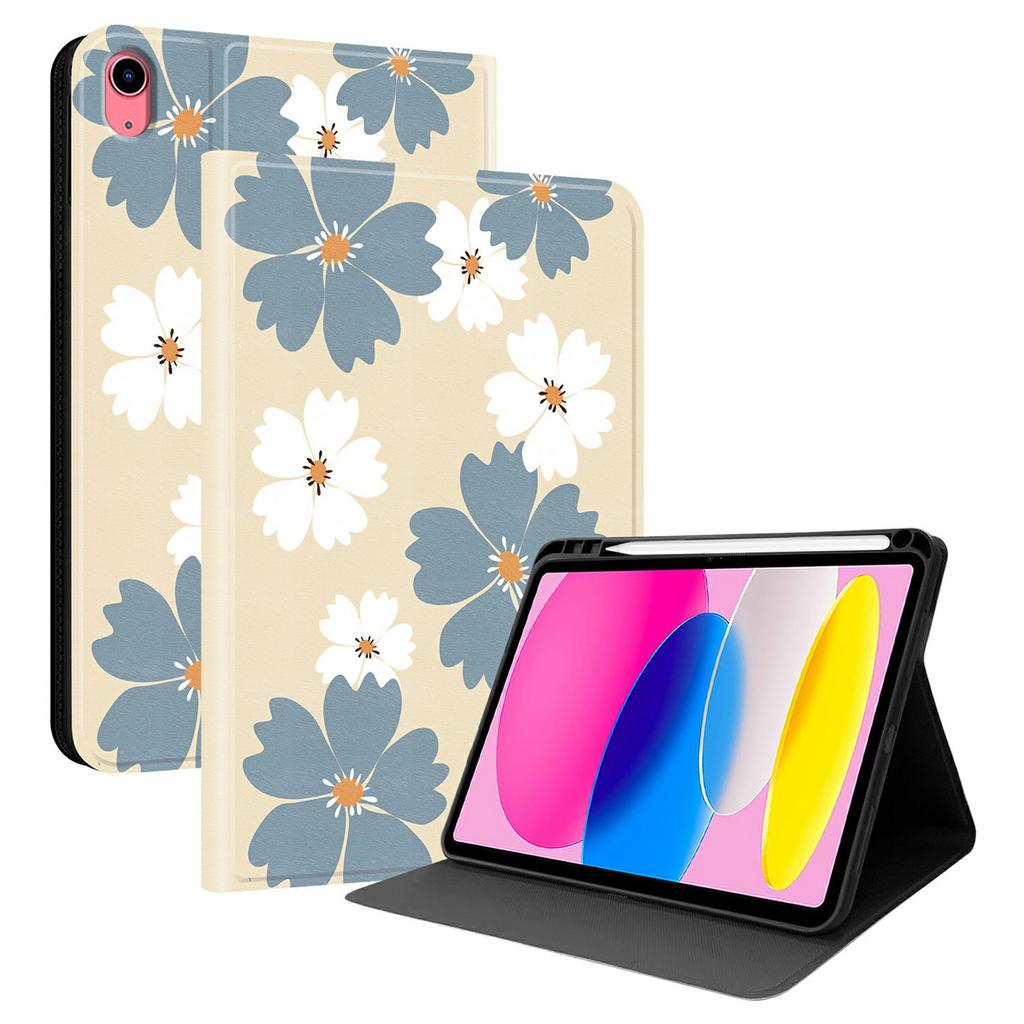 PU Leather Case For iPad (2025) / 10.9 (2022) Pattern Print Tablet Cover Stand with Pen Slot (Stylus Not Included)