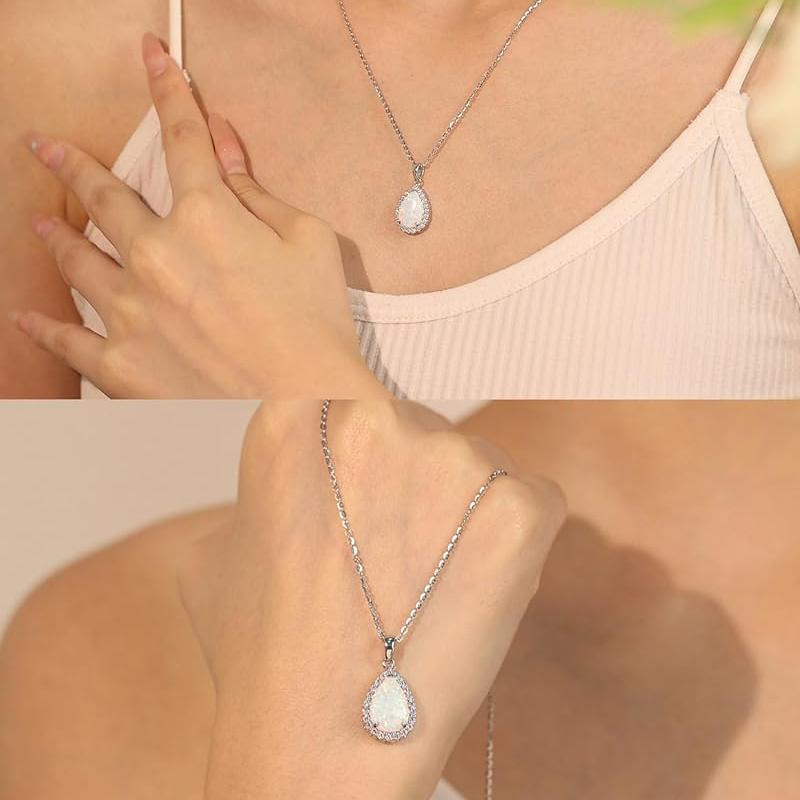 Ожерелье с подвеской из искусственного опала в форме груши Хуэйтань для женщин, элегантные свадебные аксессуары для женщин, подарок на день рождения, новые модные ювелирные изделия