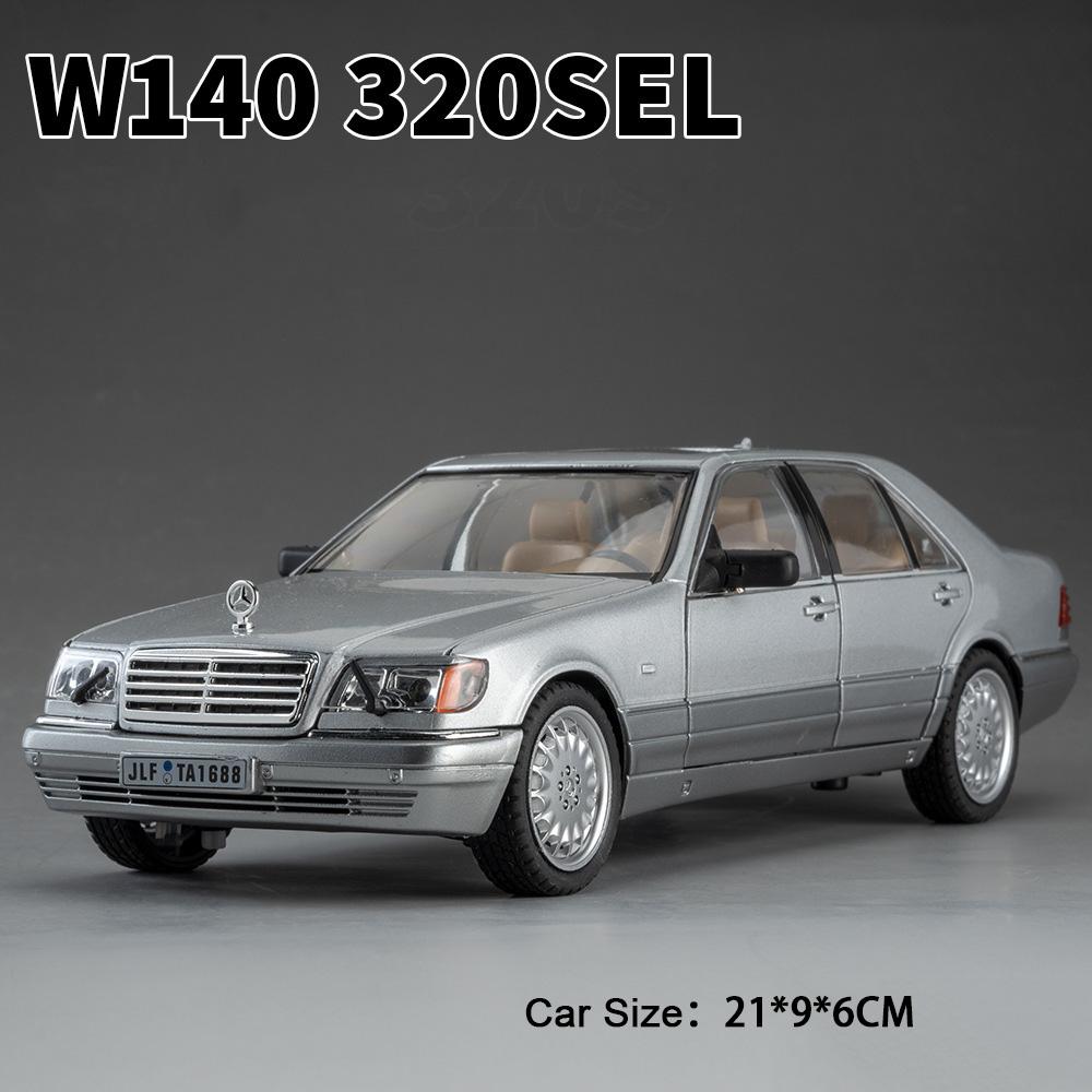 1:24 W140 300sl Игрушки Сплав Миниатюрная машина Литая модель Открываются двери Звук Свет Оттягивание назад Резиновые шины Транспортное средство Детский Рождественский подарок