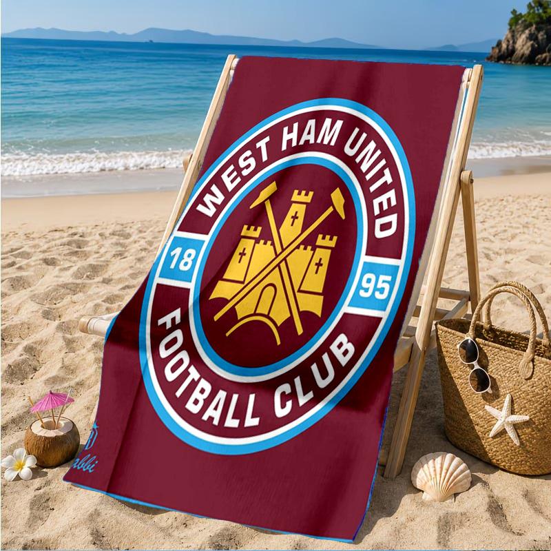 hammer Football Printed Microfiber Beach Towel, Soft And Absorbent, Quick-Dry, Ideal for Summer Travel, Beach Essential, Swimming Pool