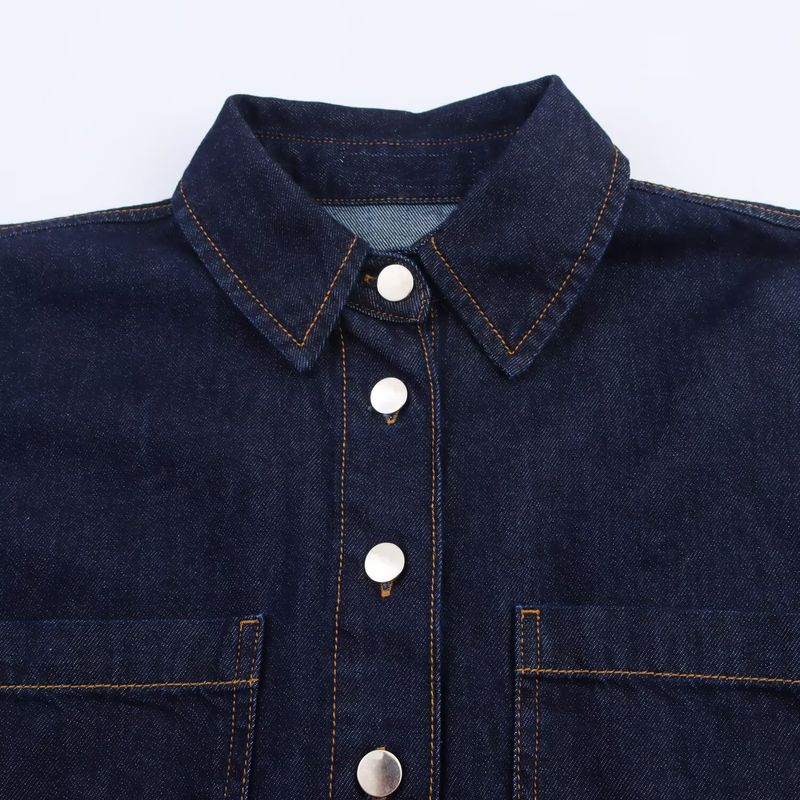 Kaslead New Women Clothes Western Style Fashion Denim Short Shirt Jeans 1934231 1934232