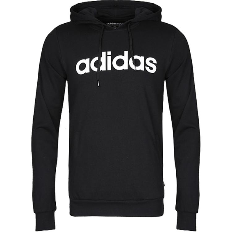 adidas Худи пуловер с длинным рукавом в стиле нео-кэжуал для мужчин, черный CV7005