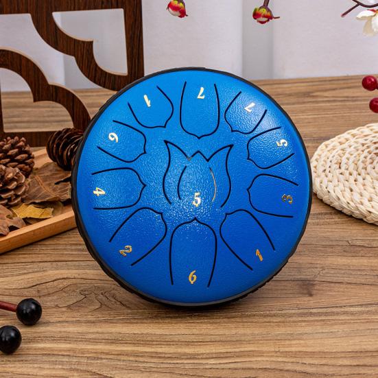 Steel Tongue Drum To Use 11 Compact Design Portable Easy Notes 6 Inches Rain