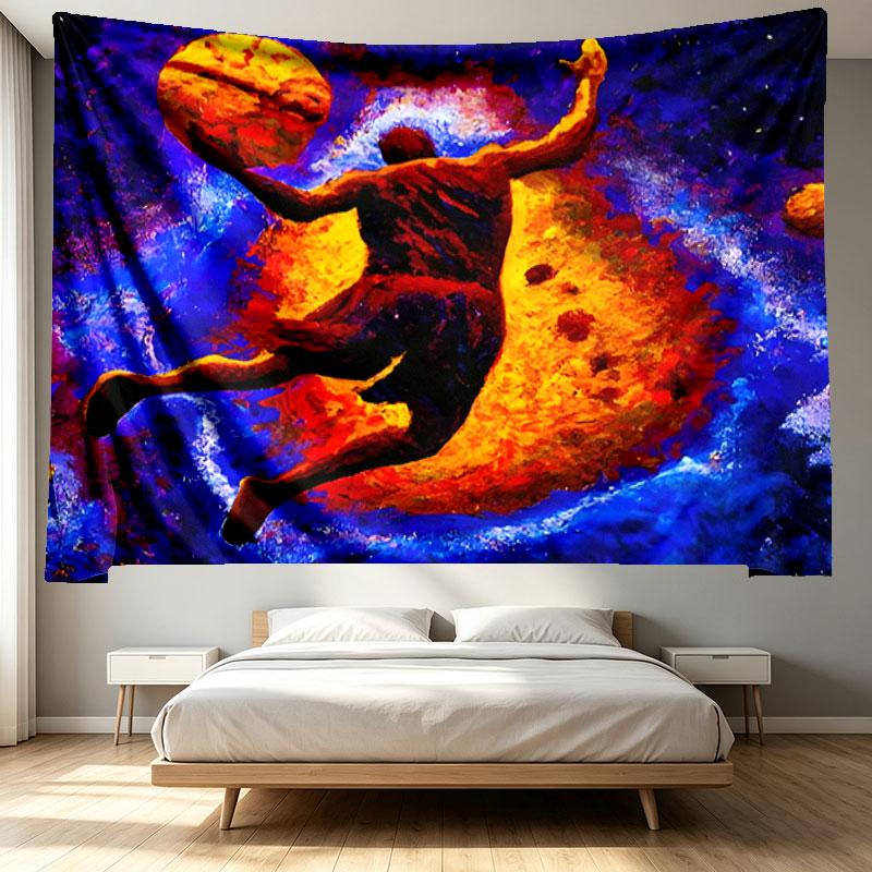 SLAM DUNK Print Tapestry - Portable Wall Decor Cloth, for Home, Dorm, Travel, Bedroom, Living Room - Ideal Birthday Housewarming Gift