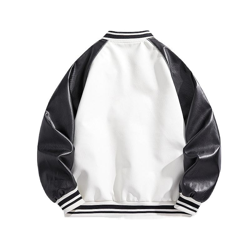 Осенняя новая вышитая кожаная куртка, модный тренд, универсальная бейсбольная куртка, мотоциклетный костюм, студенческая куртка для мужчин