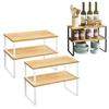 2Pcs Cabinet Organizer Shelves Strong Load-bearing Stackable Multipurpose Spice Racks Kitchen